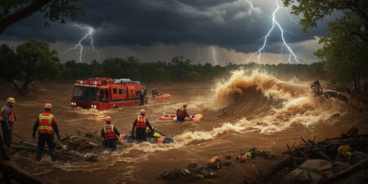 Inondations au Texas : Drame et Recherche d’Enfants Disparus - Viral Mag Inondations mortelles au Texas 27 morts 30 enfants disparus Les secours sactivent dans des conditions difficiles Suivez ce drame humain Viral Mag
