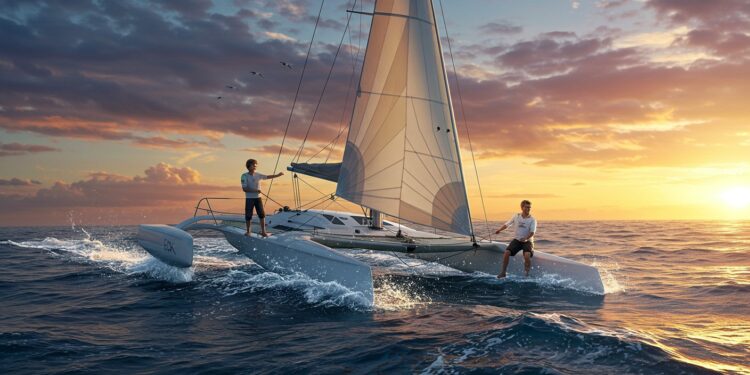 Inoxtag Traverse l’Atlantique à la Voile en 11 Jours - Viral Mag Inoxtag réussit sa traversée de lAtlantique en 11 jours avec Guirec Soudée Découvrez son aventure maritime et son futur documentaire Viral Mag