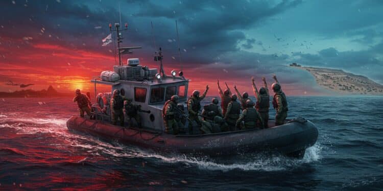 Interception du Handala : Tensions en Eaux Internationales - Viral Mag Des soldats israéliens interceptent le bateau propalestinien Handala en route vers Gaza provoquant un tollé Découvrez les détails de cet incident en eaux internationales   Viral Mag