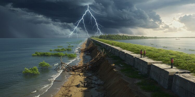 Suriname : Urgence Contre l’Érosion Côtière - Viral Mag Le Suriname lutte contre lérosion menaçant Paramaribo Digues et mangroves des solutions urgentes face à la montée des eaux Découvrez limpact Viral Mag