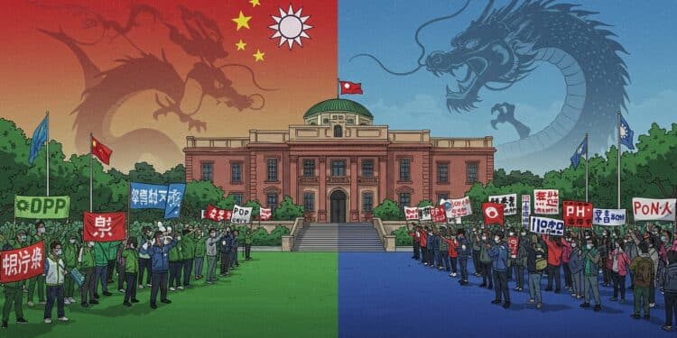 Taïwan : Crise Politique Avant un Vote Crucial - Viral Mag Tensions à Taïwan  lopposition manifeste avant un vote de destitution qui pourrait bouleverser le Parlement Découvrez les enjeux de ce duel idéologique   Viral Mag