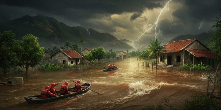 Tempête Wipha : Vietnam Face aux Inondations - Viral Mag La tempête Wipha frappe le Vietnam causant inondations un disparu et des dégâts Découvrez limpact et les mesures prises face à cette crise   Viral Mag