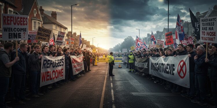 Tensions à Epping : Manifestations sur l’Immigration - Viral Mag Manifestations à Epping autour de limmigration  tensions arrests et débats Découvrez les enjeux sociaux et politiques de cette crise   Viral Mag