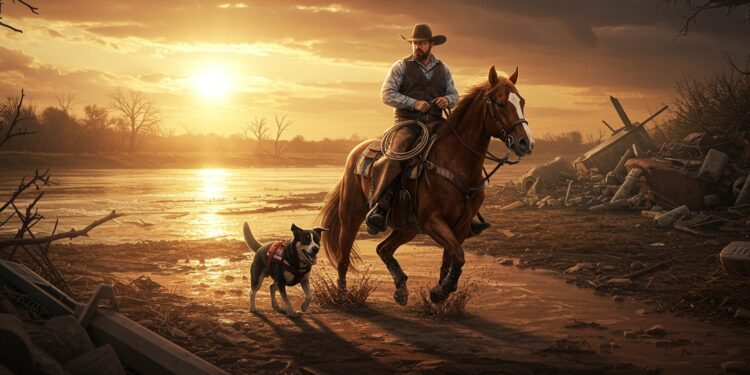 Des volontaires à cheval et avec des chiens recherchent des victimes des inondations au Texas Découvrez leur courage et leur dévouement dans cette mission émouvante   Viral Mag