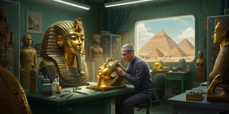 Découvrez le travail des restaurateurs égyptiens sur les trésors de Toutânkhamon au Grand Musée Égyptien un défi mêlant passion précision et histoire   Viral Mag