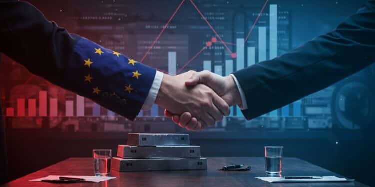UE-USA : Un Accord Commercial en Suspens - Viral Mag Négociations UE USA  un accord commercial se profile avant le 1er août mais lEurope prépare des représailles Découvrez les enjeux et tensions   Viral Mag