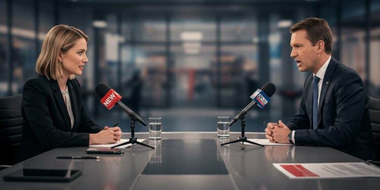 Anne-Claire Coudray Face À Mélenchon : Échange Tendu - Viral Mag Anne Claire Coudray interroge Jean Luc Mélenchon sur la liberté de la presse et le rejet dune accréditation Un débat intense à ne pas manquer Viral Mag