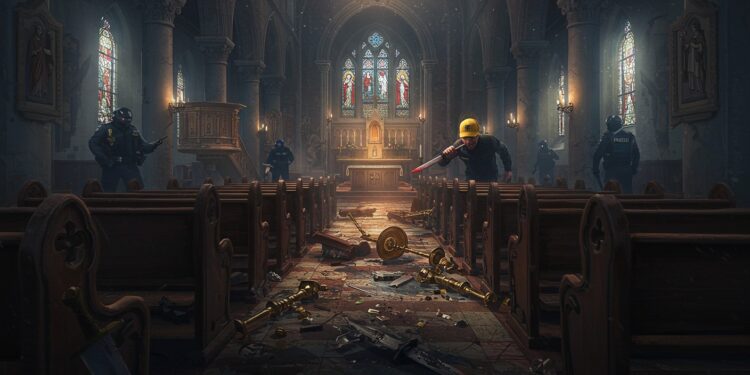 Chaos dans Deux Églises : Un Suspect Interpellé - Viral Mag Un homme armé dun couteau perturbe deux églises en Seine Saint Denis causant peur et dégradations Découvrez les détails de cet incident choquant Viral Mag