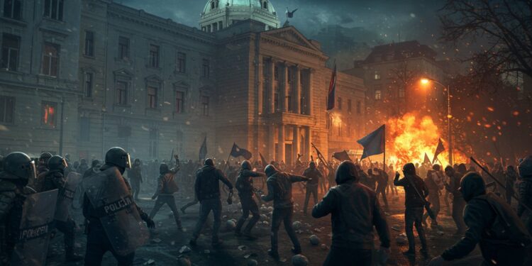 Crise en Serbie : Tensions et Manifestations à Belgrade - Viral Mag Violences et manifestations anti gouvernementales secouent Belgrade Découvrez les causes les enjeux et les réactions face à cette crise serbe Viral Mag