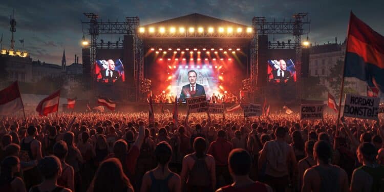 Hongrie : La Jeunesse Défie Orban au Sziget - Viral Mag La grogne monte en Hongrie au festival Sziget les jeunes scandent leur rejet dOrban Une vague de protestation qui secoue le pays avant les élections de 2026 Viral Mag