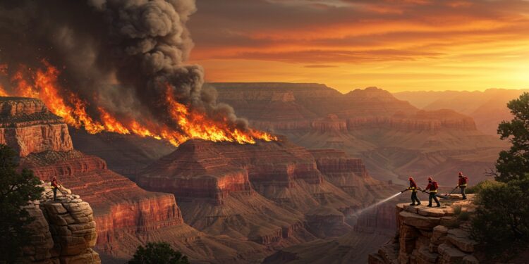 Un incendie ravage le Grand Canyon détruisant 50 000 hectares et fermant la rive nord Découvrez les défis des pompiers et limpact sur ce site mythique   Viral Mag