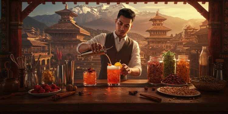 Le Népal Réinvente la Culture du Cocktail - Viral Mag Explorez comment le Népal fusionne ingrédients locaux et créativité pour créer une scène de cocktails unique attirant lattention mondiale Viral Mag