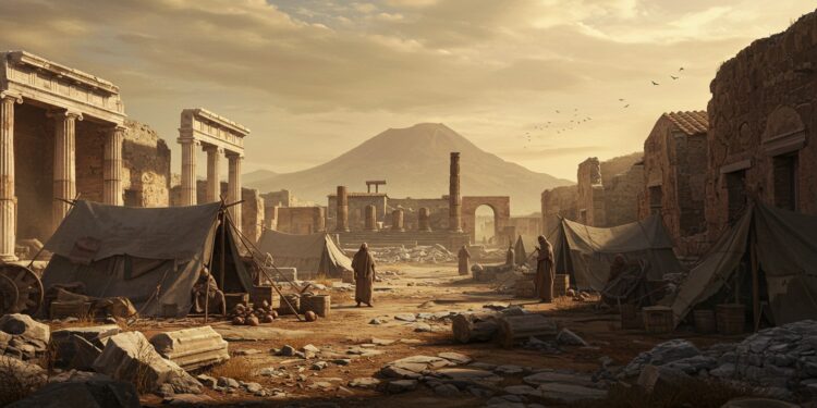 Des fouilles récentes à Pompéi révèlent une réoccupation précaire après léruption du Vésuve en 79 Découvrez une cité transformée en campement entre ruines   Viral Mag