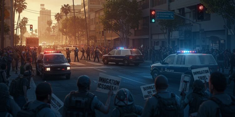 Raid Controversé de l’ICE à Los Angeles - Viral Mag Raid de lICE à Los Angeles malgré une interdiction judiciaire Une opération controversée ravive les tensions sur limmigration aux États Unis Viral Mag