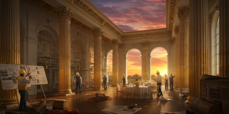 Donald Trump construit une salle de bal massive à la Maison Blanche un projet ambitieux financé par des dons privés Découvrez les détails de ce chantier historique   Viral Mag