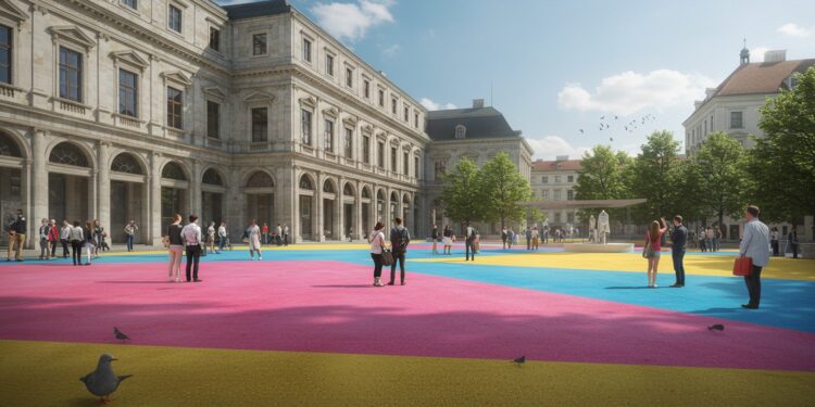 Un Musée Autrichien Combat la Chaleur avec Couleurs - Viral Mag Un musée à Vienne utilise des couleurs vives pour réduire la chaleur urbaine et sensibiliser au changement climatique Découvrez cette initiative innovante Viral Mag