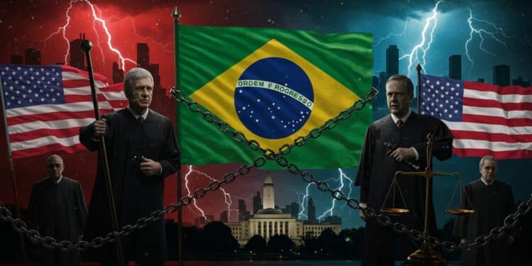 22092025   Alors que Jair Bolsonaro purge une lourde peine pour tentative de coup dÉtat son fils Eduardo est inculpé pour avoir menacé des juges brésiliens via des pressions américaines Washington riposte avec de nouvelles sanctions contre lépouse dun magistrat clé Mais jusquoù ira cette guerreAnalysant la demande  La demande concerne la génération dun article de blog en français sur un sujet politique brésilien diplomatique    Viral Mag