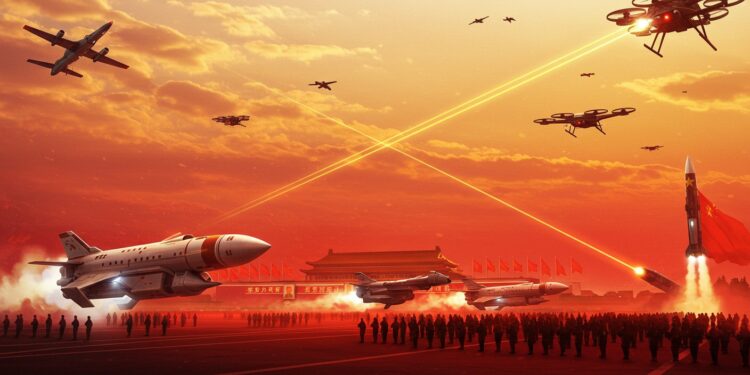 Défilé Chinois : Les Nouvelles Armes Qui Défient le Monde - Viral Mag La Chine dévoile ses missiles drones et lasers lors dun défilé impressionnant défiant la suprématie mondiale Découvrez ces armes révolutionnaires Viral Mag