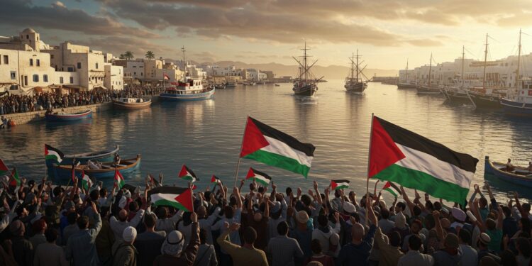 Flottille pour Gaza : Solidarité en Tunisie - Viral Mag En Tunisie une flottille humanitaire pour Gaza mobilise des milliers de personnes Découvrez lélan de solidarité et les défis rencontrés   Viral Mag