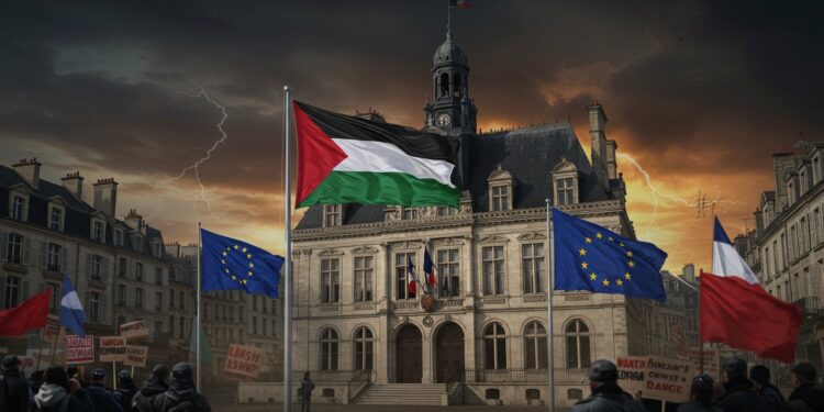 19092025   La France reconnaît la Palestine mais laffichage de son drapeau en mairie suscite la controverse Quels enjeux se cachent derrière ce geste symbolique  Découvrez les tensions   Viral Mag