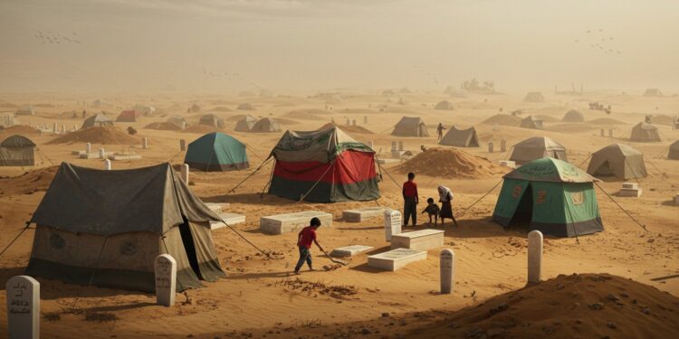 25092025   À Khan Younès des familles vivent parmi les tombes fuyant la guerre Comment survivent elles dans ces conditions extrêmes  Cliquez pour découvrir leur réalité   Viral Mag