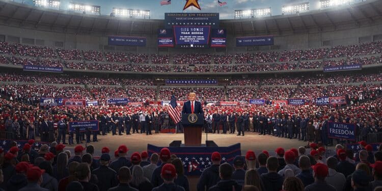 Hommage Épique à Charlie Kirk en Arizona - Viral Mag 21092025 Dans un stade bondé dArizona Donald Trump et son équipe rendent hommage à Charlie Kirk fauché à 31 ans par une balle haineuse Des milliers de supporters en rouge blanc bleu Mais derrière lunité affichée les fractures politiques souvrent en grand Que dira le président Viral Mag