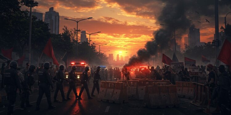 Indonésie : Tensions et Mesures de Sécurité Renforcées - Viral Mag Violentes manifestations en Indonésie six morts sécurité renforcée et annonces présidentielles Découvrez les causes et impacts de cette crise Viral Mag