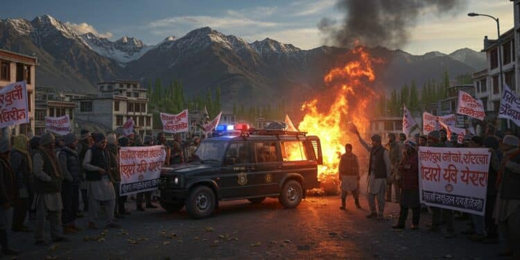 Ladakh en Crise : Violentes Manifestations pour l’Autonomie - Viral Mag 25092025 Le Ladakh en quête dautonomie sembrase cinq morts à Leh lors de violentes manifestations Quels sont les enjeux de ce conflit himalayen Découvrez la suite Viral Mag