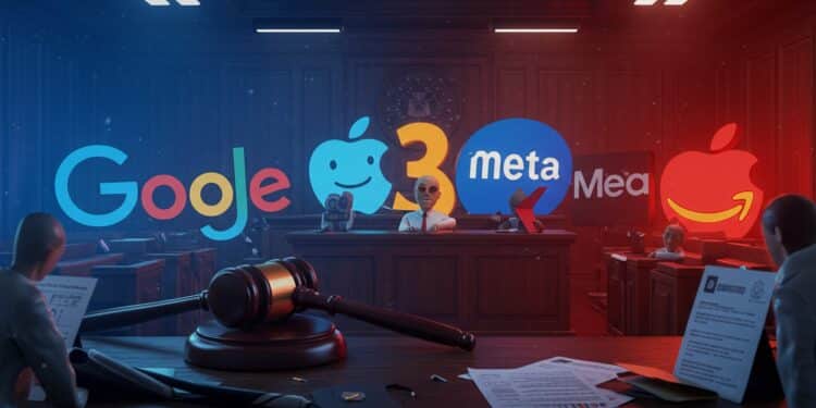 Les Géants Tech Face aux Dossiers Antimonopoles - Viral Mag Les géants tech américains sous pression 5 dossiers antimonopoles menacent Google Meta Amazon et Apple Découvrez les enjeux et impacts Viral Mag