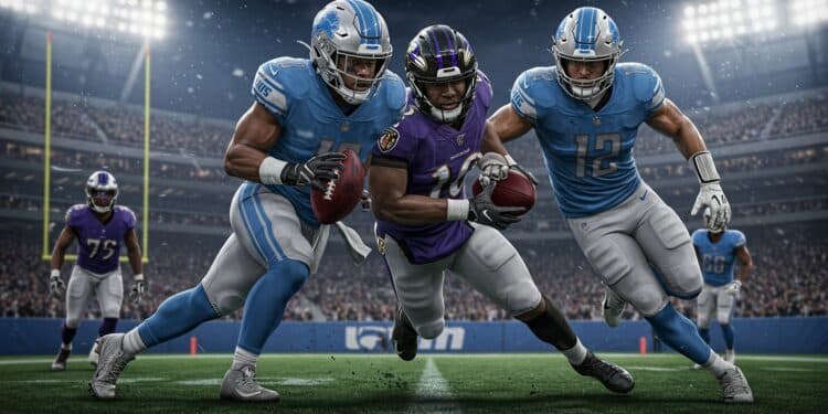 Lions Terrassent Ravens : Défense Implacable en NFL - Viral Mag 23092025 Les Lions écrasent les Ravens avec une défense de fer infligeant 7 sacks à Lamar Jackson Comment ont ils renversé le match Lisez pour le découvrir Viral Mag