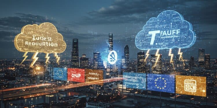 L’UE Défie Trump sur la Régulation Technologique - Viral Mag LUE maintient ses règles tech face aux menaces de Trump Découvrez comment le DSA et le DMA protègent les citoyens et entreprises européennes Viral Mag