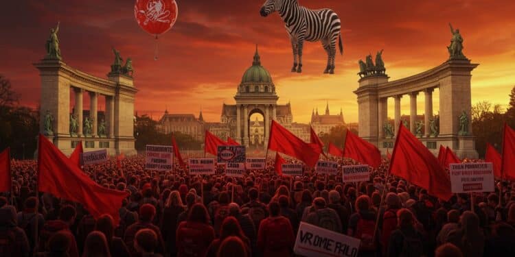 Manifestation Massive à Budapest Contre Orban - Viral Mag 21092025 Des dizaines de milliers de Hongrois envahissent Budapest pour dénoncer les consultations coûteuses dOrban Une manipulation électorale La suite va vous surprendre Viral Mag