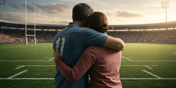 Matthieu Lartot voix du rugby a surmonté un cancer grâce au soutien de sa femme Magalie Découvrez leur histoire inspirante et leur résilience   Viral Mag