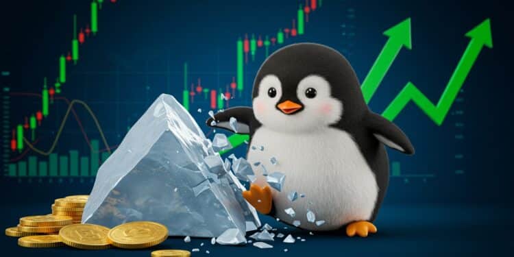Pengu Sort De Son Coin Descendant : Vers 0,045 $ ? - Viral Mag Découvrez comment le prix de Pengu a brisé un coin descendant avec un rallye de 18  en une semaine Analyse technique et catalyseurs pour atteindre 0045 $  opportunités en cryptomonnaies   Viral Mag