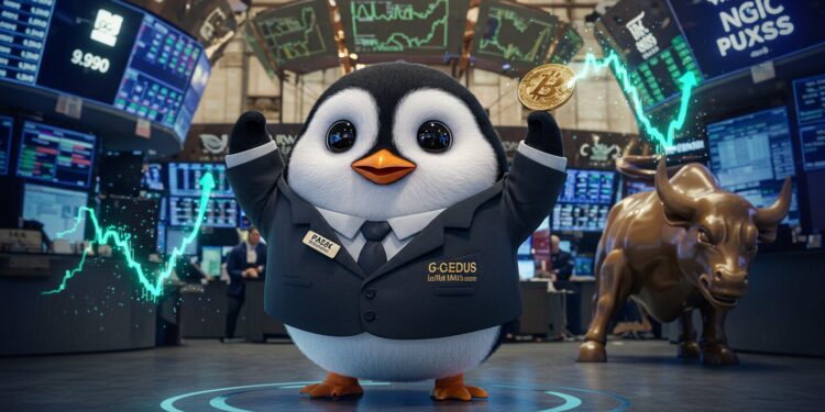 18092025   Le token PENGU explose de 11 en 24h porté par un accord historique avec une firme cotée en bourse Les ventes NFT rebondissent furieusement et lanalyse technique pointe vers un sommet à 0045$ Mais est ce le début dune vague plus grande ou un piège à ours    Viral Mag