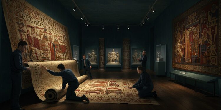 Prêt de la Tapisserie de Bayeux : Un Défi Historique - Viral Mag 22092025 La Tapisserie de Bayeux sapprête à traverser la Manche pour Londres Comment relever ce défi technique unique Les secrets dune opération historique révélés Viral Mag