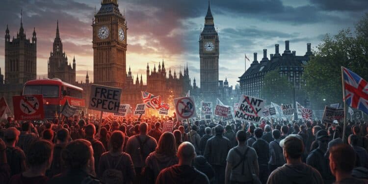 À Londres un grand rassemblement pour la liberté dexpression porté par lextrême droite divise Contre manifestation et tensions  décryptage dun débat brûlant   Viral Mag
