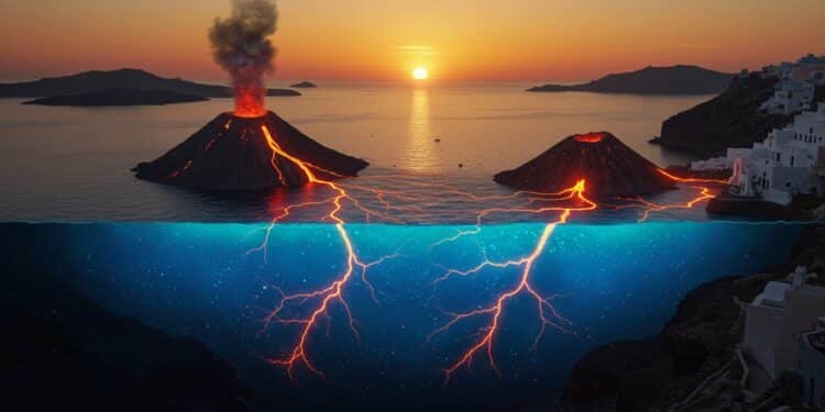 Santorin : Séismes et Volcans en Ébullition - Viral Mag 24092025 Des milliers de séismes secouent Santorin en 2025 liés à des volcans voisins Une connexion souterraine révélée par une étude surprendra t elle les scientifiques Viral Mag