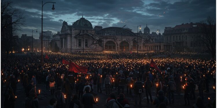 Serbie : Manifestations Massives à Belgrade pour la Justice - Viral Mag Des milliers de Serbes défilent à Belgrade pour exiger justice et élections après laccident tragique de Novi Sad Découvrez les enjeux de ce mouvement Viral Mag