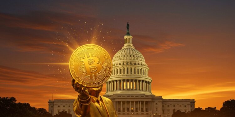 Statue Dorée de Trump avec Bitcoin : Un Symbole Audacieux - Viral Mag 18092025   Une statue dorée de Trump tenant un Bitcoin trône près du Capitole Que signifie ce symbole pour la crypto et la politique  Cliquez pour en savoir plus   Viral Mag