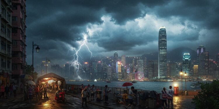 Super Typhon Ragasa : Hong Kong Face à une Menace Grave - Viral Mag 23092025 Hong Kong se barricade face au super typhon Ragasa une menace comparable aux pires tempêtes de son histoire Quelles seront les conséquences Viral Mag