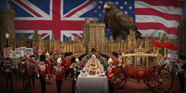 Trump au Royaume-Uni : Une Visite Historique Chargée d’Enjeux - Viral Mag Trump arrive au Royaume Uni pour une visite dÉtat mémorable Entre faste royal et tensions découvrez les coulisses de ce séjour diplomatico politique   Viral Mag