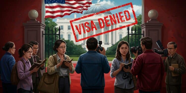Trump et Visas Journalistes : Une Menace pour la Presse - Viral Mag Découvrez comment une centaine dorganisations de presse dont des agences mondiales sopposent à la réduction des visas pour journalistes étrangers aux États Unis par ladministration Trump Impacts sur linformation globale analysés   Viral Mag