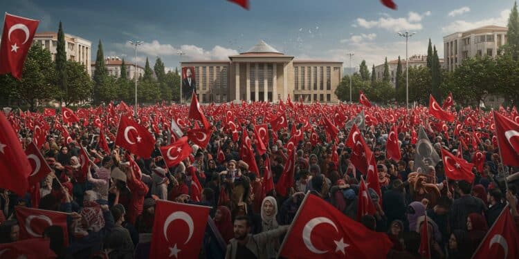 Turquie : 50 000 Manifestants Soutiennent l’Opposition à Ankara - Viral Mag 50 000 manifestants à Ankara pour défendre le CHP face à une possible destitution judiciaire Une mobilisation massive pour la démocratie turque   Viral Mag