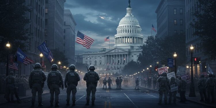 Washington Contre Trump : Le Déploiement Militaire en Question - Viral Mag Washington attaque Trump en justice pour un déploiement illégal de la Garde nationale dénonçant une occupation militaire Quels enjeux pour la capitale Viral Mag