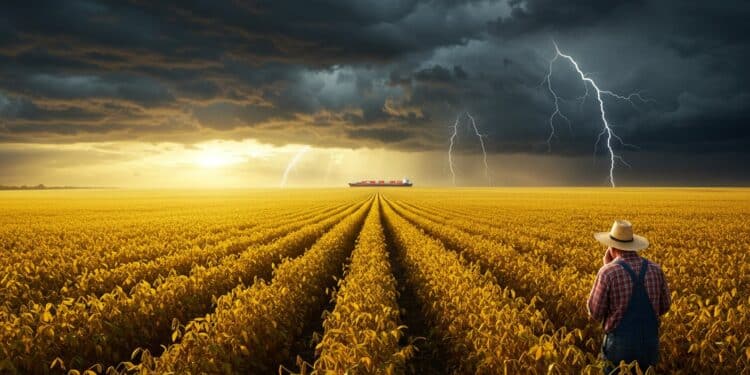 Aide Massive aux Agriculteurs Américains en Guerre Commerciale - Viral Mag 03102025 Imaginez des champs de soja dorés sous un ciel menaçant où chaque récolte risque de se perdre faute dacheteurs Le gouvernement américain sapprête à injecter des milliards pour sauver ses agriculteurs du naufrage commercial avec la Chine Mais ce plan suffira t il à apaiser les tensions qui couvent Viral Mag