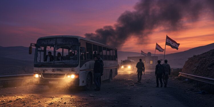 Attentat Sanglant à Soueida : Deux Morts Druzes - Viral Mag Deux civils druzes tués dans un tir sur un car à Soueida Tensions confessionnelles persistent malgré un plan de paix Analyse exclusive des enjeux sécuritaires en Syrie   Viral Mag