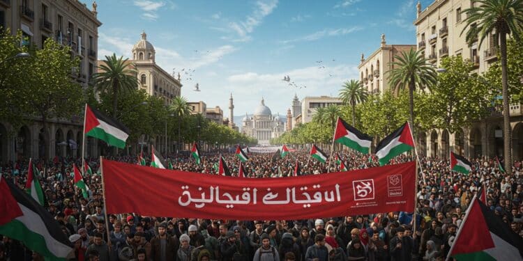 04102025   À Barcelone 70 000 voix sélèvent pour Gaza réclamant paix et justice Quel impact aura cette mobilisation massive  Lisez pour découvrir leur message   Viral Mag