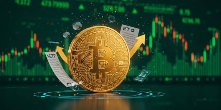 08102025   Les ETF Bitcoin attirent 876M$ en une journée mais le prix stagne à 122K$ Le marché reste t il haussier  Découvrez les signaux clés et ce qui pourrait suivre   Viral Mag