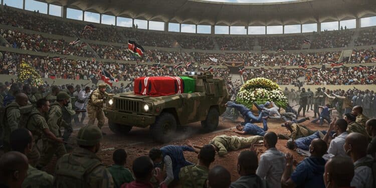 17102025   Des dizaines de blessés dans une bousculade chaotique aux funérailles de Raila Odinga icône de lopposition kenyanne La veille des tirs policiers ont fait trois morts dans un stade bondé Quelles leçons pour le deuil national  Le chaos révèle   Viral Mag
